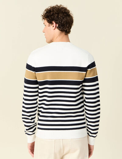 Pull éco-responsable ecru homme