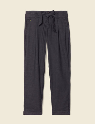 Pantalon paperbag gris femme