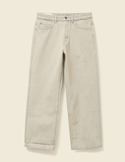 Jeans large 5 poches longueur 32 denim beige homme