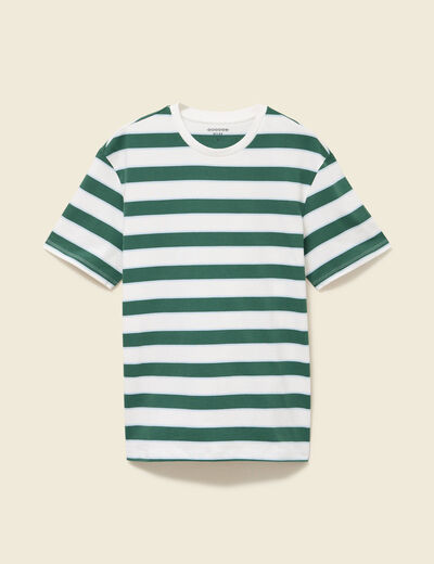 T-shirt ample en coton col rond ecru homme