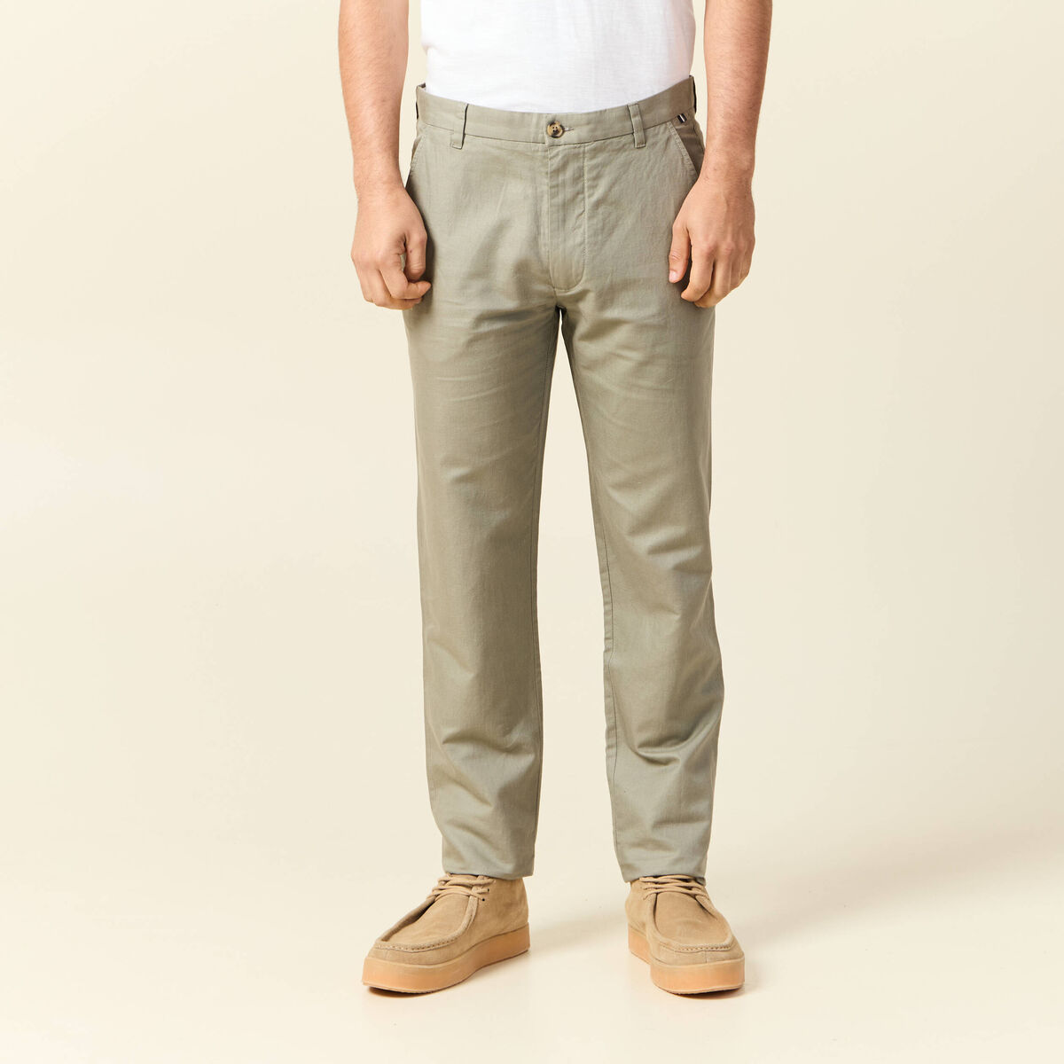 Pantalon chino vert kaki homme