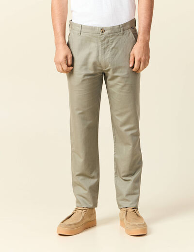 Pantalon chino vert kaki homme