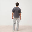 T-shirt ras de cou manches courtes gris fonc&eacute; homme