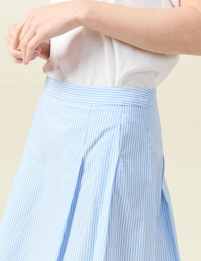 Jupe en coton taille standard bleu femme