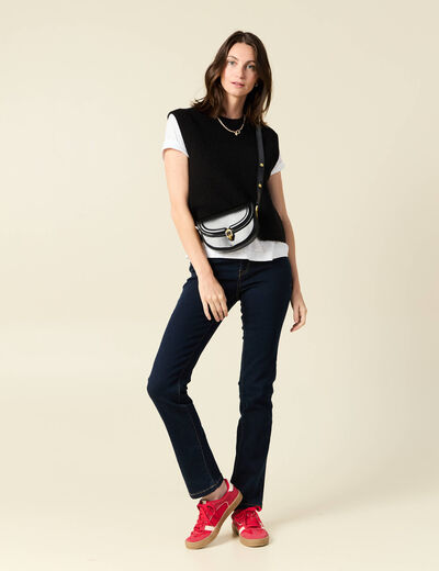 Jeans regular 5 poches denim brut rinse femme