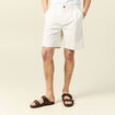 Bermuda droit avec pinces ecru homme