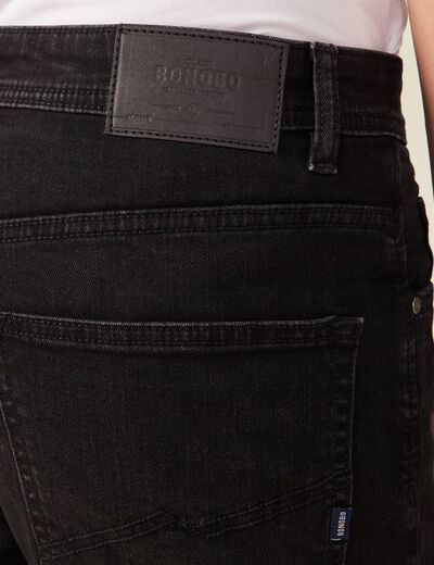 Jeans tapered 5 poches denim noir homme