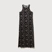 Robe longue droite sans manches noir femme