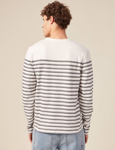 T-shirt manches longues ecru homme