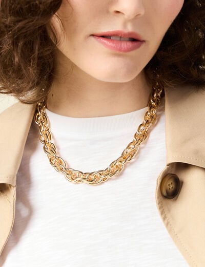 Collier chaîne couleur or femme