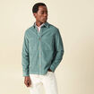 Surchemise courte droite en velours bleu gris homme