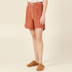 Bermuda large ceinturé orange femme