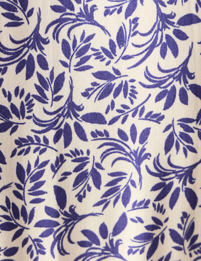 Robe évasée manches courtes blanc femme