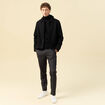 Veste oversize courte col classique noir homme