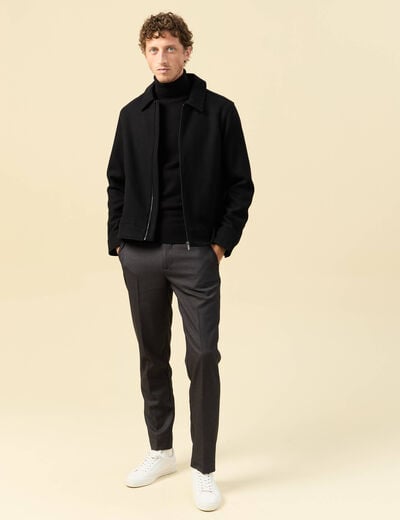 Veste oversize courte col classique noir homme