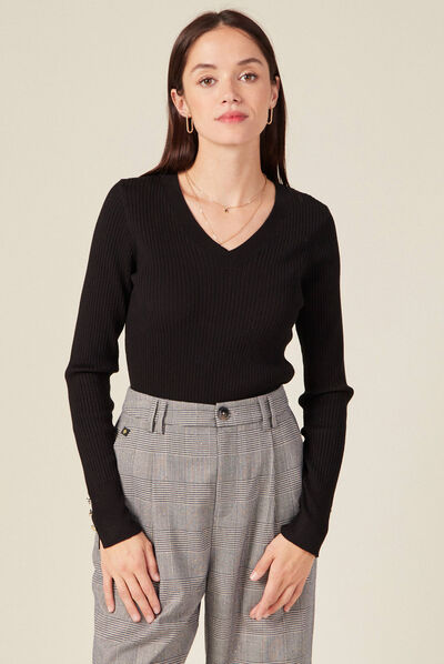 Pull éco-responsable noir femme