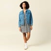 Robe droite fluide ceinturée bleu femme