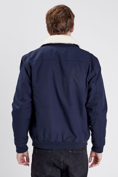 Blouson droit éco-responsable bleu marine homme