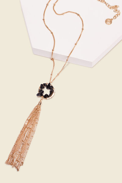 Collier sautoir à pendentif couleur or femme