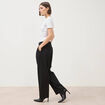 Pantalon droit taille haute noir femme