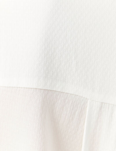 Chemise manches longues fluide blanc femme