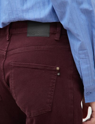 Jeans flare taille standard bordeaux femme