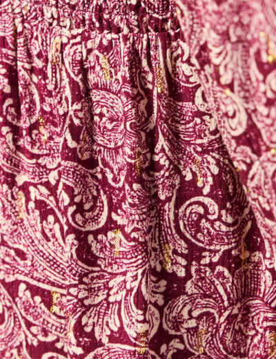 Robe évasée fluide bordeaux femme