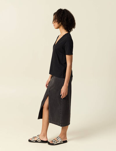 T-shirt manches courtes noir femme