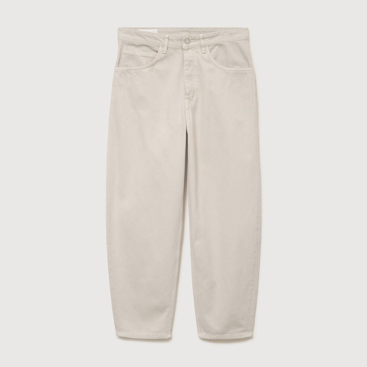 Jeans large longueur 32 en coton denim beige homme