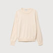Pull oversize col bateau manches longues creme femme