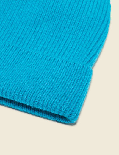 Bonnet fabriqué en France bleu turquoise femme