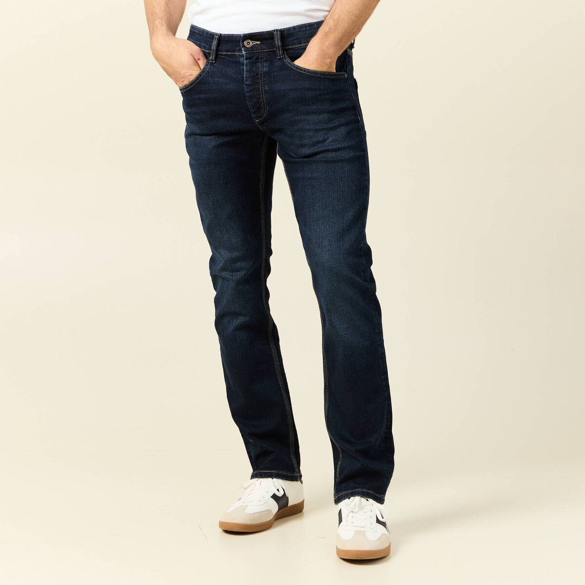 Jeans straight éco-responsable denim brut homme