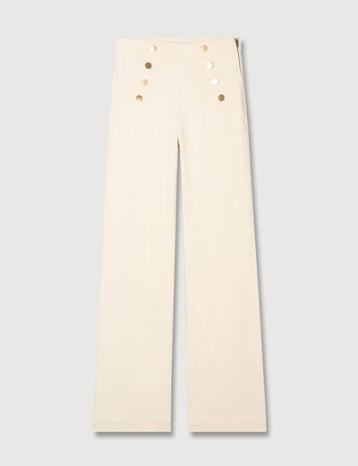 Jeans flare &agrave; pont denim blanc femme