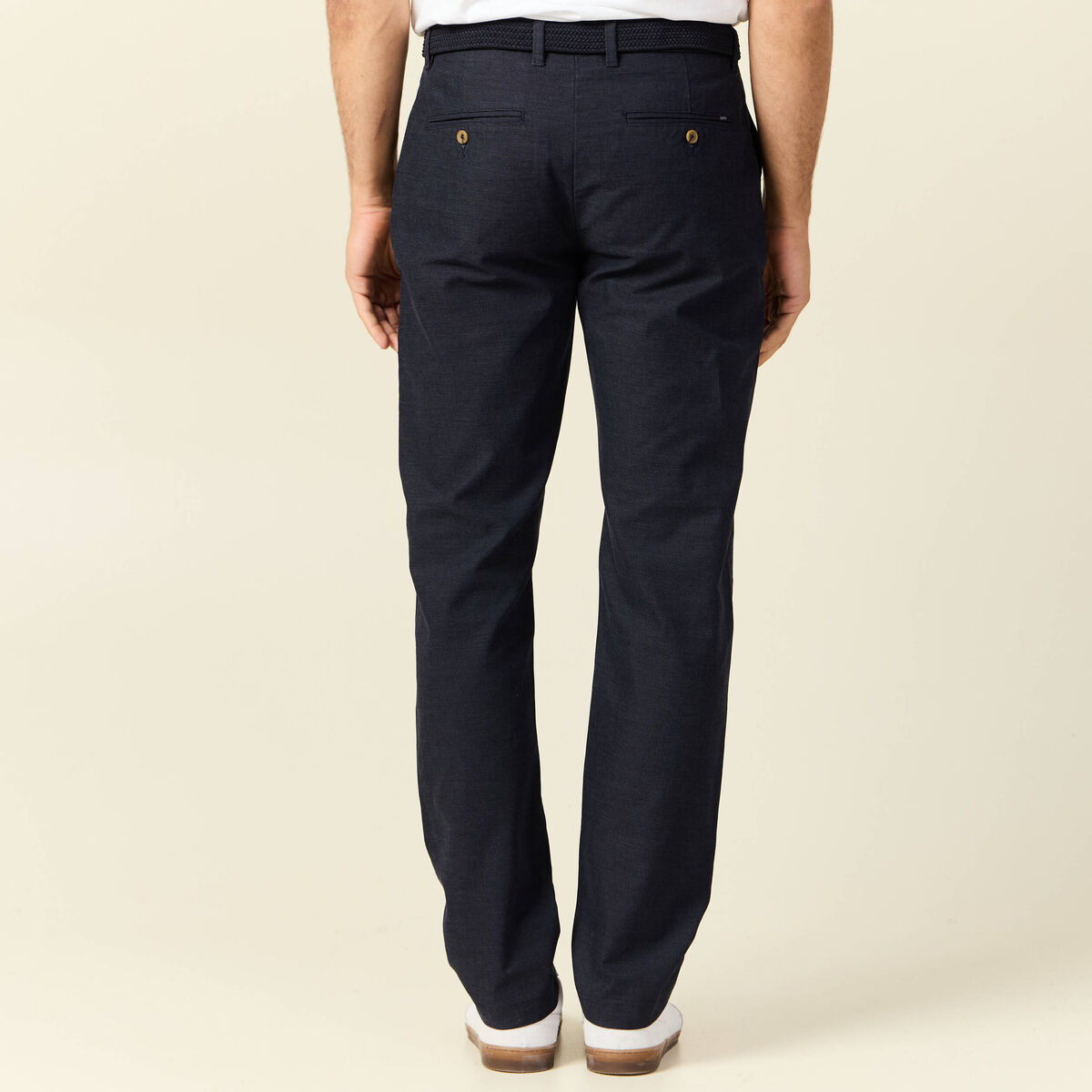 Pantalon chino straight bleu marine homme