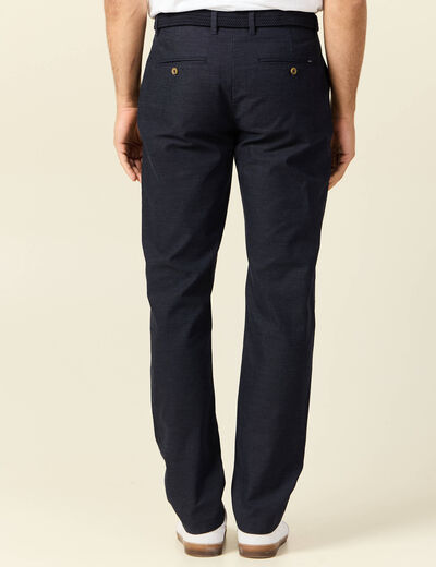 Pantalon chino straight bleu marine homme