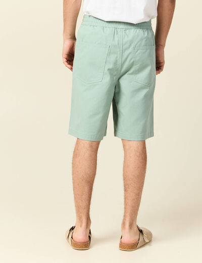 Bermuda droit vert olive homme