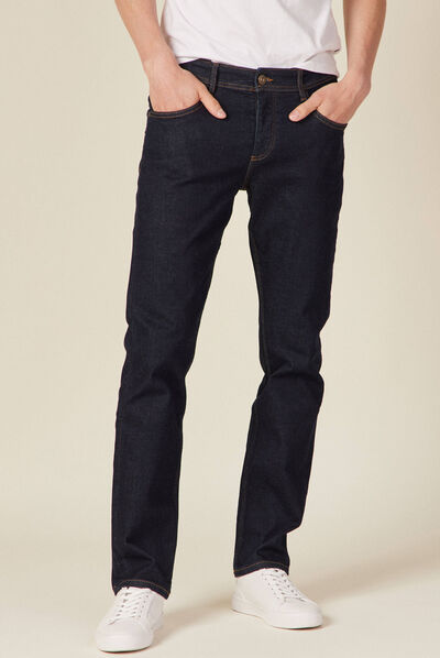Jeans straight denim brut clean homme