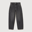 Jeans barrel taille standard denim gris femme