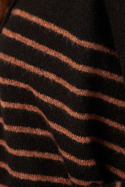 Pull manches longues noir femme