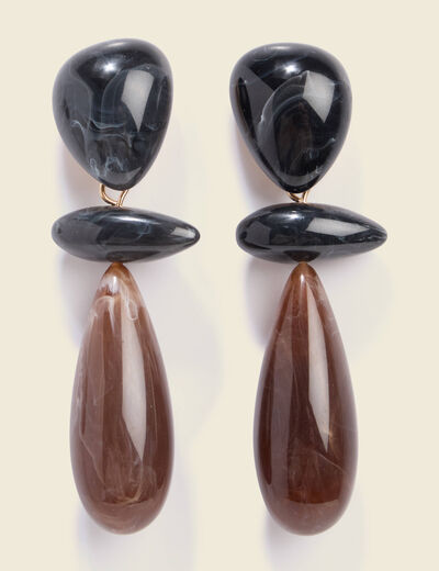 Boucles d'oreilles bordeaux femme