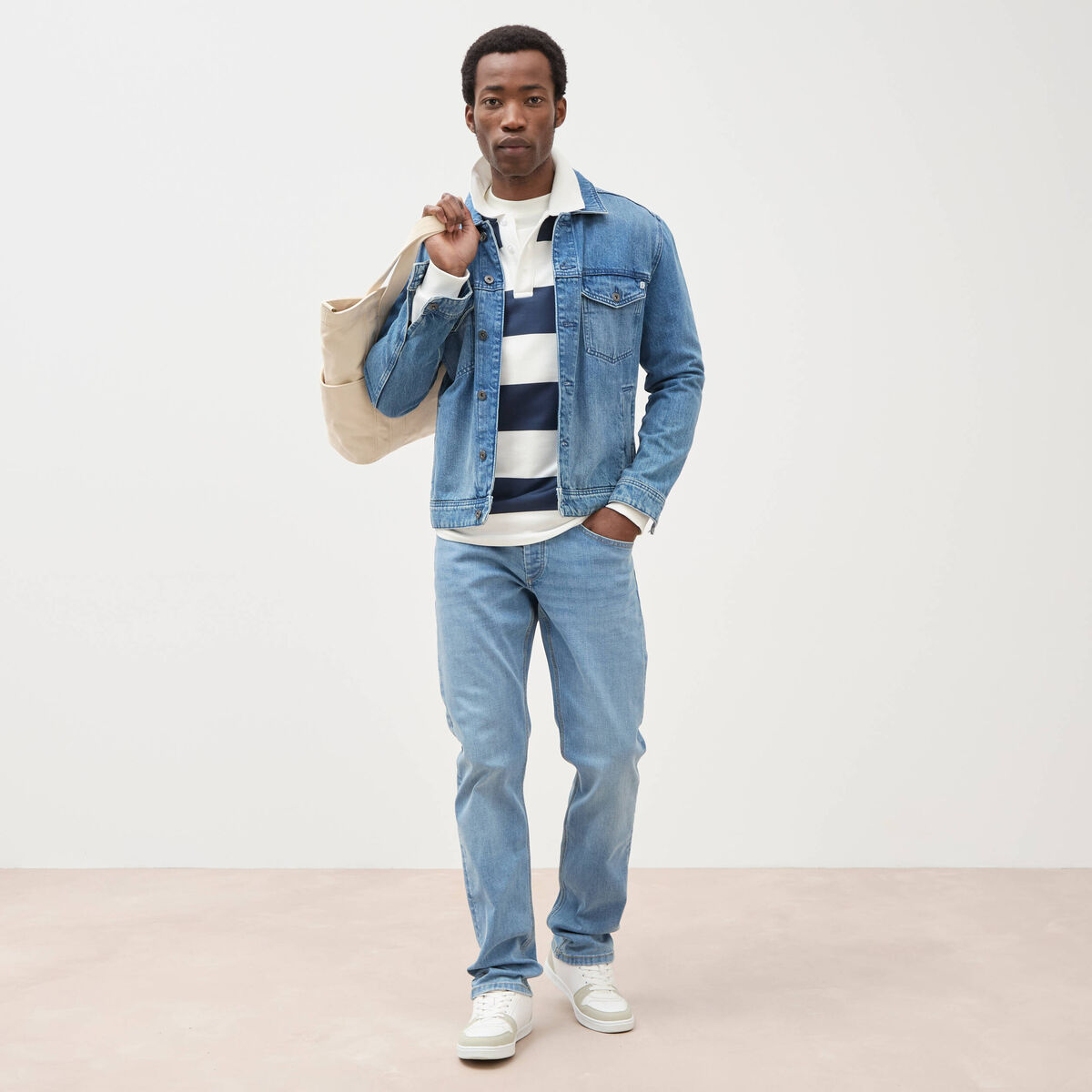 Jeans straight denim used homme