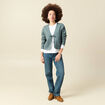 T-shirt en coton manches longues blanc femme