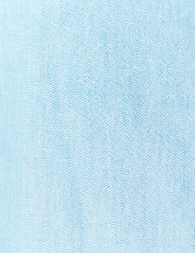 Chemise en coton manches longues denim bleach homme