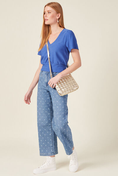 T--shirt manches courtes bleu electrique femme