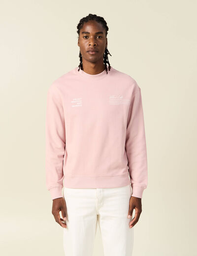 Sweat manches longues rose pastel homme