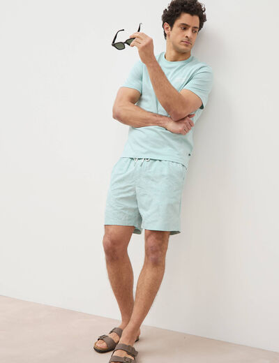 Maillot de bain avec broderie doubl&eacute; bleu gris homme