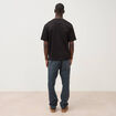 T-shirt droit en coton col ras du cou noir homme