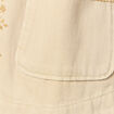 Blouson boutonn&eacute; brod&eacute; beige femme