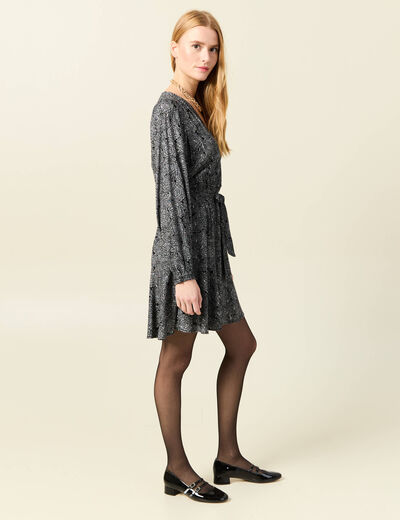 Robe évasée éco-responsable noir femme