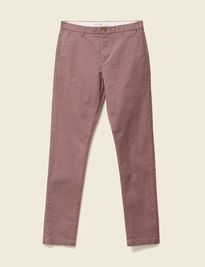 Pantalon chino slim vieux rose homme